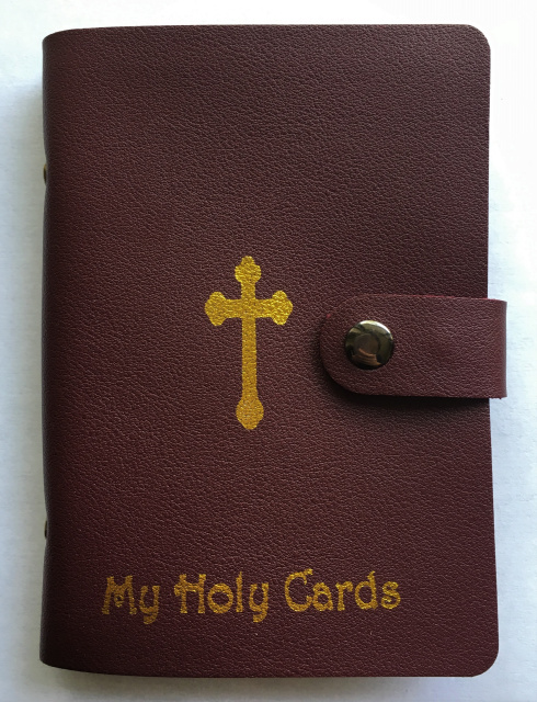 Holy Card Holder Book CHRISTMAS Burgundy
